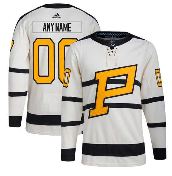 Mens Pittsburgh Penguins Custom Cream 2023 Winter Classic Stitched Jersey->customized nhl jersey->Custom Jersey